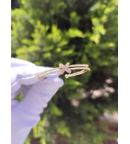 Kadın zirkon Taşlı X Model Bileklik (Gold)