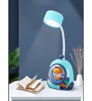LED Masa Lambası Yaratıcı Karikatür Göz Koruma Gece Lambası Öğrenci Çalışma Lambası (Mavi)