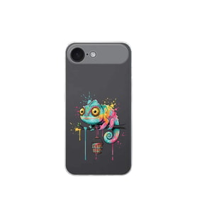 iPhone 17 Air ile Uyumlu Splash Bukalemun Tasarımlı Şeffaf Silikon Kılıf