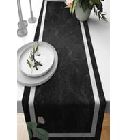 Füme Çiçekli Desen Premium Masa Örtüsü Runner RNR458