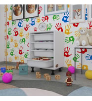Kenzlife sepetli mutfak dolabı ruberu byz 062x45x30 banyo oyuncak çamaşır beyaz 4 lü sepet (Karışık)
