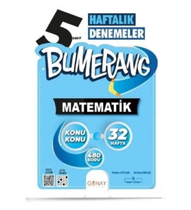 Günay Yayınları 5. Sınıf Bumerang Haftalık Denemeler Matematik (2022-2023) Günay Yayınları (Çok Renkli)