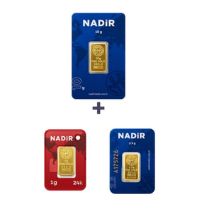 Nadir Gold 24 Ayar 13,5 Gram Altın (1 Ad 10 Gram Altın + 1 Ad 2,5 Gram Altın + 1 Ad 1 Gram Altın )