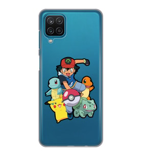 Samsung Galaxy M22 Uyumlu Pokemon Tasarımlı Şeffaf Telefon Kılıfı