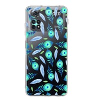 PrintiFy Poco M4 Pro 4G ile Uyumlu Nazar Boncuğu 3 Baskılı Kamera Korumalı Şeffaf Silikon Kılıf