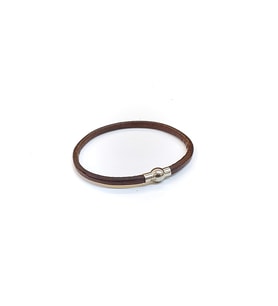 Dark Brown Minimal – Koyu Kahverengi Deri & Altın Detaylı Erkek Bileklik-1396