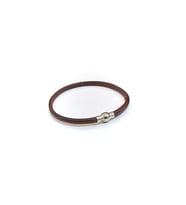 Dark Brown Minimal – Koyu Kahverengi Deri & Altın Detaylı Erkek Bileklik-1396