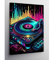 Kanvas Tablo Neon Dj Masası