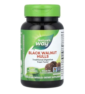 Nature's Way, Black Walnut Hulls, 900 mg, 100 Vegan Capsul.Usa Menşei.36.