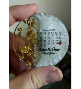Epoksi Magnet Söz Nişan Nikah Kına Düğün Hediyeliği Kuran Hatırası Sünnet Mevlüt (Altın)