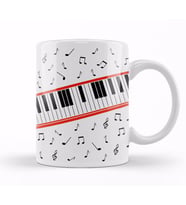 Piano Piyano  Müzik Notaları Kupa Bardak Porselen