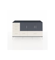 Kronos Konsol 4 Raflı 6 Çekmeceli 3 Kapaklı 176x59x99 Antrasit-Antrasit/Aytaşı