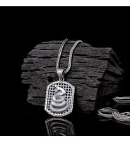 925 Ayar Gümüş Yılan Motifli Unisex Model Kolye (Gri)