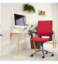Asbir Mobilya Rigel Metal Ayaklı Çalışma Koltuğu Ofis Sandalyesi (Kırmızı)