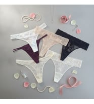 Kadın Çeyizlik Ve Bohçalık 6'lı Paket Dantelli ve Saten Karışık Renk Tanga Serisi BB2653
