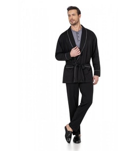 Pierre Cardin Robdöşambırlı Uzun Kollu Pijama Atlet Boxer Çorap Damat Çeyizlik Set