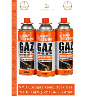 #KampOcağıPürmüz Uyumlu Propan Bütan Vmf Eurogaz Kamp Ocak Gazı Valfli Kartuş 227GR 3 Adet