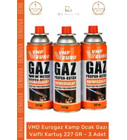 #KampOcağıPürmüz Uyumlu Propan Bütan Vmf Eurogaz Kamp Ocak Gazı Valfli Kartuş 227GR 3 Adet