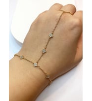 Kadın Çiçek Model Taşlı Gold Renk Şahmeran