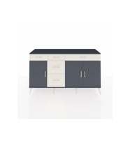 Kronos Konsol 2 Raflı 5 Çekmeceli 3 Kapaklı 176x59x99 Antrasit-Antrasit/Aytaşı