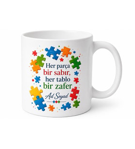 Puzzle Severlere Özel Tasarım Baskılı Porselen Kupa Bardak Hediye
