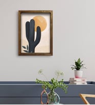 BK Gift Otel Odası Konseptli Doğal Masif Ahşap Çerçeveli Tablo 45x65cm-96