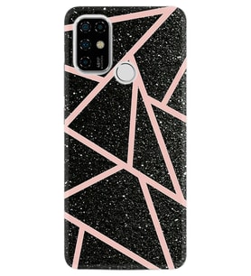 Casper Via F20 Kılıf Desenli Silikon Pembe Şeritli Mermer