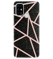 Casper Via F20 Kılıf Desenli Silikon Pembe Şeritli Mermer