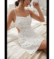 Night Kalp Desenli İp Askılı Mini Pijama 4481