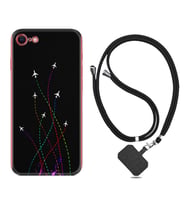 Apple iPhone 5 6 7 8 Plus Se XR Kılıf Boyun Askılı Silikon Line Planet 1736