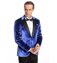 Kafide Lacivert Slim Fit Erkek Smokin Ceket - Wessi (Mavi)