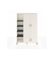 Arges Dolap 6 Raflı 4 Kapaklı Tek Askılı 132x30x195 Aytaşı-Aytaşı/Antrasit