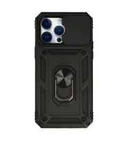 14 Pro Max Kılıf Pars Lens Yüzüklü - Siyah