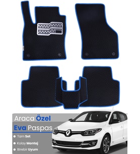 RENAULT MEGANE 3 HATCHBACK (2008-2016) Uyumlu EVA Paspas Tam Set–Oto Paspas,Araca Özel