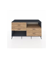 Kronos Konsol Tek Raflı 4 Çekmeceli  176x59x99 Antrasit-Çam
