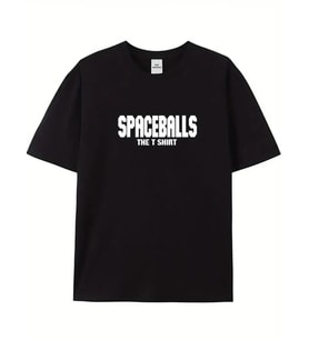 Baskılı Oversize Bisiklet Yaka T-shirt - Siyah