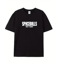 Baskılı Oversize Bisiklet Yaka T-shirt - Siyah