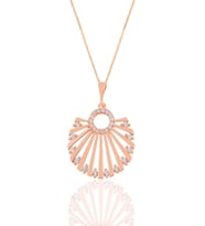 Söğütlü Silver Gümüş rose zirkon taşlı midye kolye