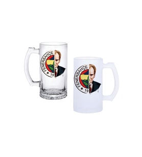 Ghostbastır Design Fenerbahçe Atatürk Kulplu Bira Bardağı Buzlu veya Şeffaf Seçenekli 0197