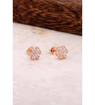 Kar Tanesi Rose Gümüş Küpe 4795