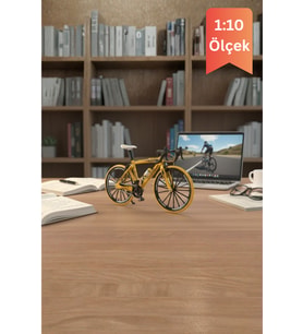 Sarı Yüksek Kaliteli Metal 1:10 Ölçek Koleksiyonluk Die Cast Model Bisiklet