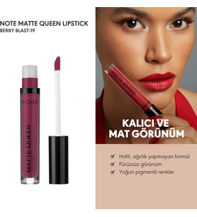 Cosmetics Matte Queen Lipstick 19 Berry Blast Kalıcı Likit Ruj, Mor