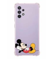 Samsung Galaxy A32  Köşe Korumalı Antişok Kapak Mickey Mouse Tasarımlı Şeffaf  Kılıf