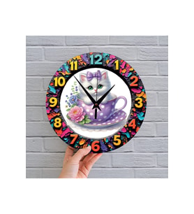 bilge Tasarım 2D GÖRÜNÜMLÜ BASKILI ÇOCUK ODASI Duvar Saati 30 x 30CM (Karışık)