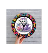 bilge Tasarım 2D GÖRÜNÜMLÜ BASKILI ÇOCUK ODASI Duvar Saati 30 x 30CM (Karışık)