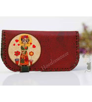 Mexsican Frida Figürlü Büyük Cüzdan Etnik Bohem Retro Vintage Style - BORDO