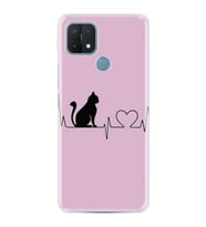 A15s Kılıf Desenli Silikon Resimli Pink Cat Heart St-1303