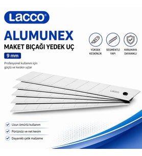 Lacco 755 Maket Bıçağı Yedek Uç 18 mm Keskin Çelik Segmentli Profesyonel Yedek Bıçak 1 Adet