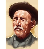 Aşık Veysel Tasarımlı Ahşap Poster