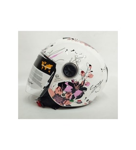715 Iris White Pink Yarım Kask (AYNALI VİZÖR)